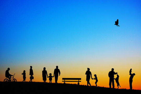 夕暮れの丘イメージ