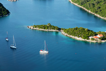 View at village Prozurska luka at island Mljet. Croatia