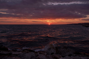 Obraz premium Sunset over the sea nearby Kavarna, Bulgaria