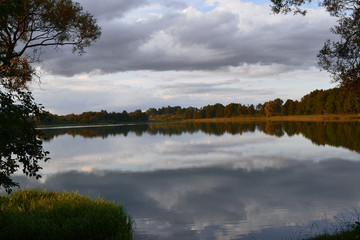 lake autumn forest masuria