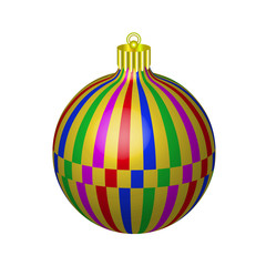 Ball on fir tree with drawing 3d