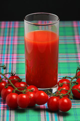 Tomato juice and cherry tomatoes