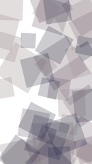 Multicolored translucent squares on white background. Vertical image orientation. 3D illustration