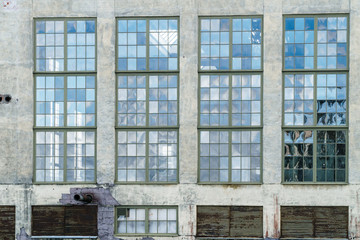 windows of old industrial building