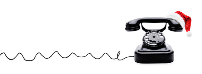 Telefon mit Weihnachtsmütze