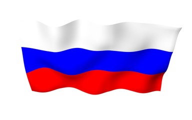 Waving flag of the Russian Federation. The National. State symbol of the Russia. 3D illustration