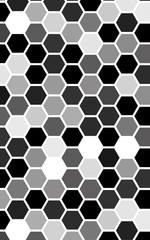 White honeycomb with a gradient color. Isometric geometry. 3D illustration