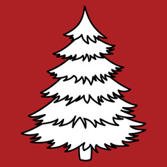 Obraz premium vector drawing christmas tree