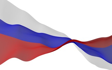 Waving flag of the Russian Federation. The National. State symbol of the Russia. 3D illustration