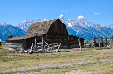 Mormon Row barn in Jackson Wyoming. Famous T.A. Moulton Barn