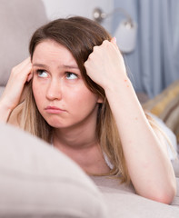 Girl is bored at lonely