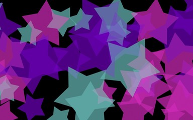 Obraz premium Multi Colored translucent stars on a dark background. Red tones. 3D illustration