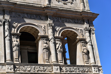 Details from the Cathedral of Seville, Ornate stone sculptures on the Seville Cathedral, Spain
