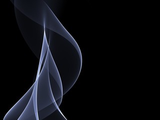      Beautiful Smoke Wave on Black Background 