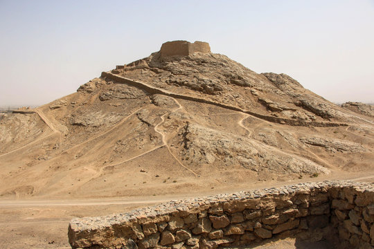 The site of Towers of Silence (Dakhma) is the famous historical and religious Zoroastrian complex,Yazd, Iran.