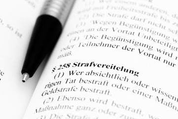 Strafvereitelung im Strafgesetzbuch