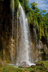 Fototapeta na wymiar Waterfalls of one of the most astonishing National Parks of the world, Plitvice Lakes, Croatia. 