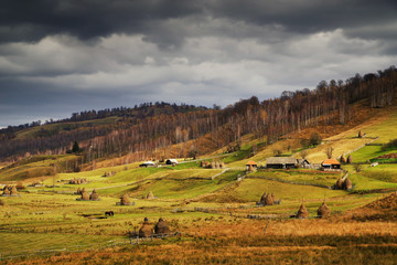 Obraz premium Traditional village in the Carpathians, Romania, Europe