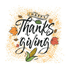 Happy Thanksgiving day typography.