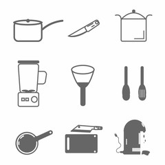 kitchen stuff when we want to cook concept icon eps10