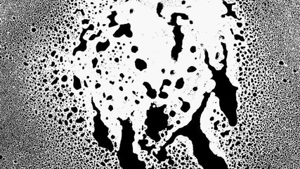 Black heart shape from splashes and blobs