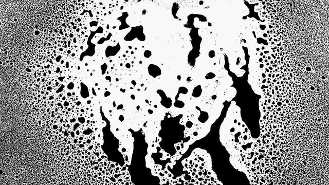 Black heart shape from splashes and blobs