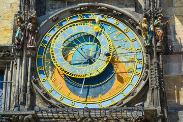 Fototapeta na wymiar The astrological clock tower in Prague