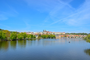 Fototapeta na wymiar View of Vltava river in Prague