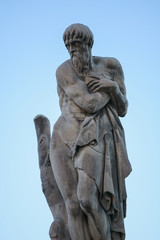 An Ancient sculptura, a building in Firenze