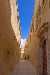 Mdina, Malta. Narrow medieval street