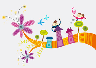 Close-up of children standing  