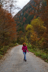 Fototapeta premium Woman tourist with camera