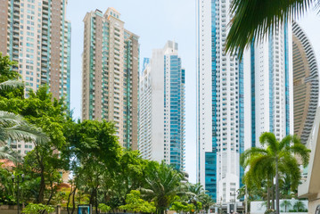 skyscrapers in Punta Paitilla district Panama City in a sunny day