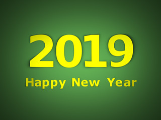 New Year 2019 Creative Design Concept - 3D Rendered Image