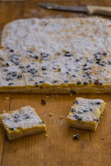 selbstgemachter Apfelkuchen mit Rosinen