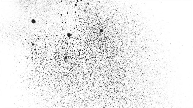 Black blots splashing on white surface