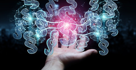 Businessman using 3D rendering digital paragraph law symbol