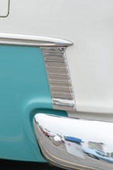Close up of vintage car side details