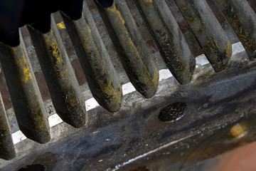 Teeth of old cog-wheel