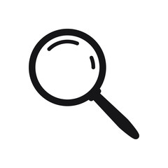 Search icon. Magnifying glass icon, vector magnifier or loupe sign.