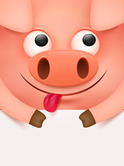 Lucky Pig. Chinese New Year. Invitation card cover template.