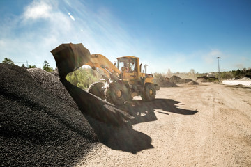 loading of crushed stone