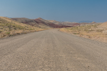 Low Angle of Dirt Road to Painted Hills
