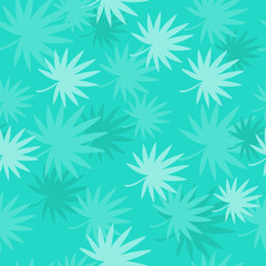 Vector seamless pattern with tropical leaves. Summer background