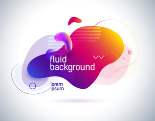 Liquid color abstract shapes. Modern gradient for your design project, banner, logo, flyer, presentation, social post etc. Colorful geometric background. Fluid shapes composition. 