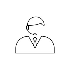 Call center icon vector.Trendy flat ui sign design. Thin linear graphic pictogram for web site, mobile application. Logo illustration.