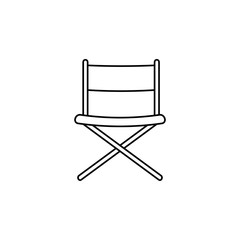 Fototapeta premium Movie director chair hand drawn outline doodle icon. Chair of Movie director vector sketch illustration for print, web, mobile and infographics isolated on white background.