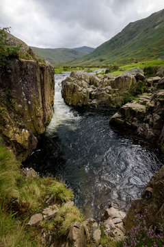 Small waterfall in the Cumbrian mountains England