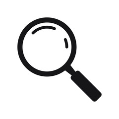 Search icon. Magnifying glass icon, vector magnifier or loupe sign.