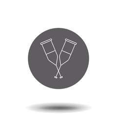 Crutch linear icon. Crutch concept stroke symbol design. Thin graphic elements vector illustration, outline pattern on a white background, eps 10.